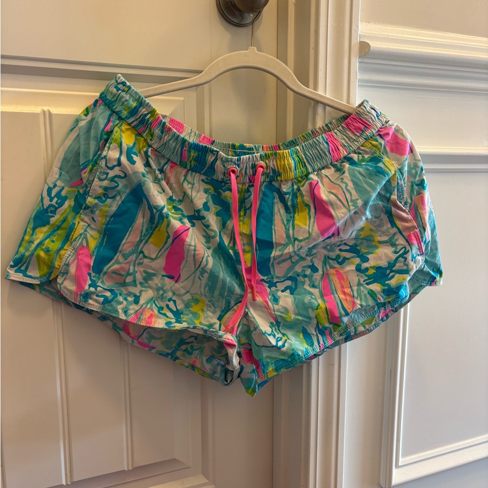 Lilly Pulitzer Run Around Shorts - Beach and Bae - Pink & Blue - GUC